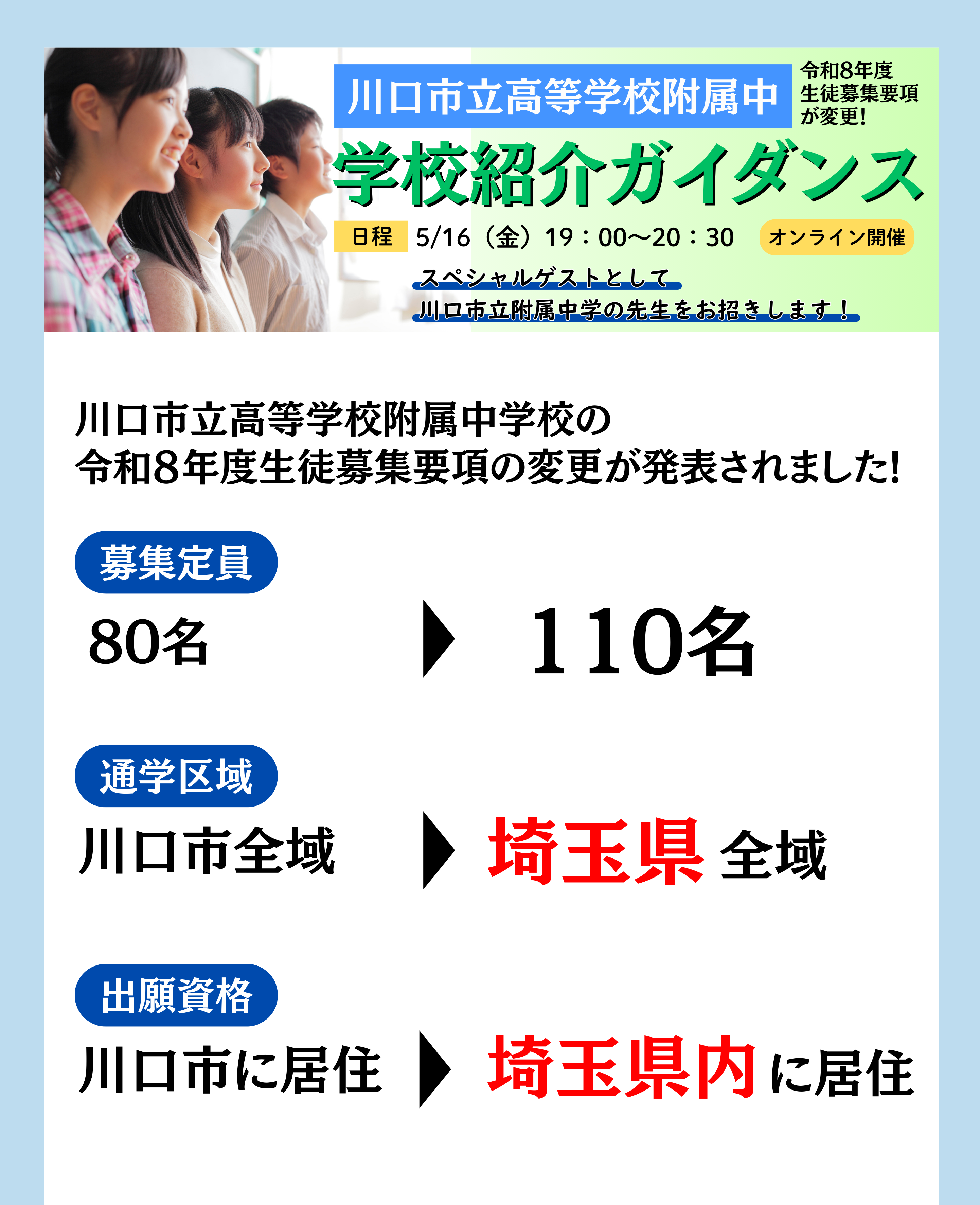 川口市立附属中　説明会